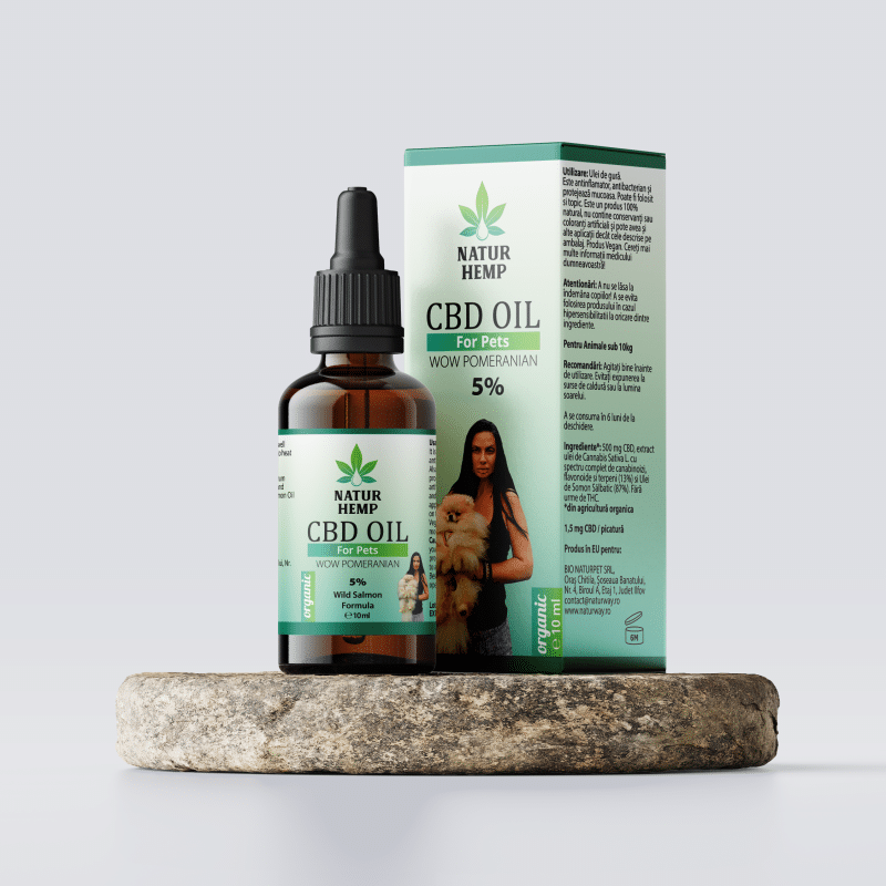 NATUR HEMP, ULEI CBD 5% ORGANIC PENTRU ANIMALE SUB 10 KG, 10 ML