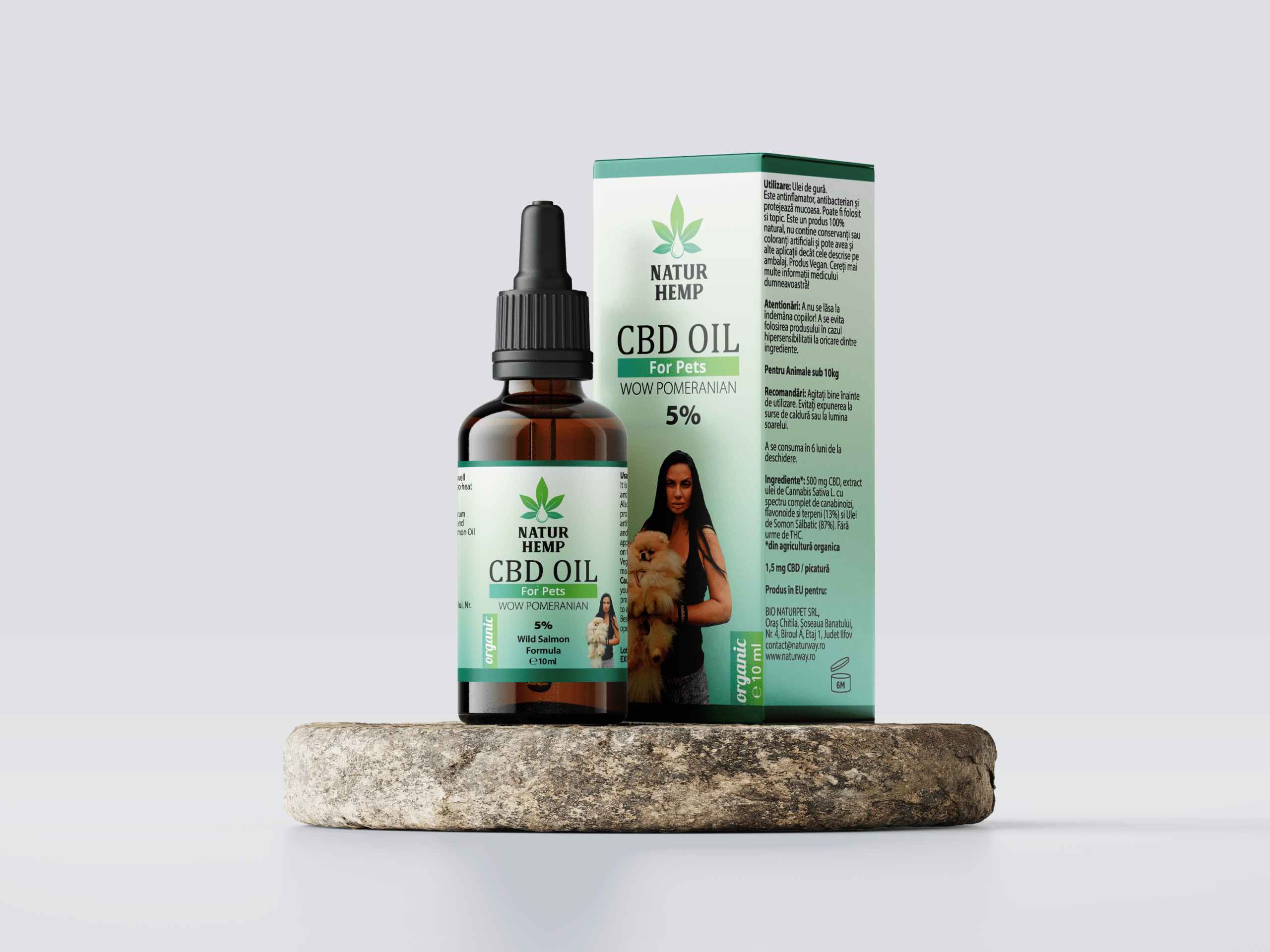 NATUR HEMP, ULEI CBD 5% ORGANIC PENTRU ANIMALE SUB 10 KG, 10 ML