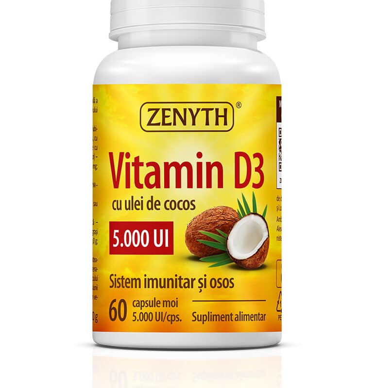 Vitamina D3 5000 UI, 60 capsule